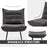 MCombo Modern Chair with Ottoman, Wingback Club Accent Chairs for Living Room, Bronzing Fabric Upholstered Leisure Chairs with Metal Legs 4400