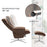 Mcombo Swivel Recliner with Ottoman, Modern Armchair with Heavy Duty Aluminum Base, Faux Leather Lounge Chair for Living Room Bedroom Office, 4603
