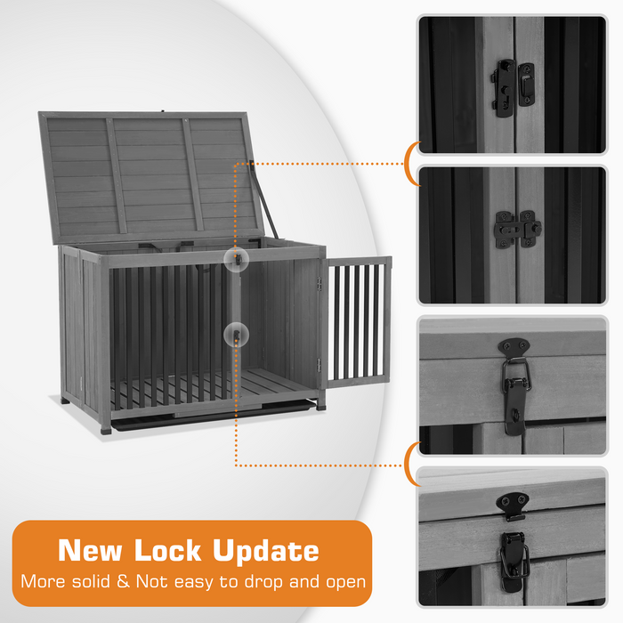 Mcombo Wooden Dog Crate Furniture End Table with Door No Assembly