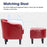 Mcombo Accent Club Chair, Barrel Chair with Ottoman, Faux Leather Arm Chair for Living Room Bedroom, Small Space 4022
