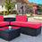 Mcombo Outdoor Patio Black Wicker Furniture Sectional Set All-Weather Resin Rattan Chair Modular Sofas with Water Resistant Cushion Covers 6082-60MD