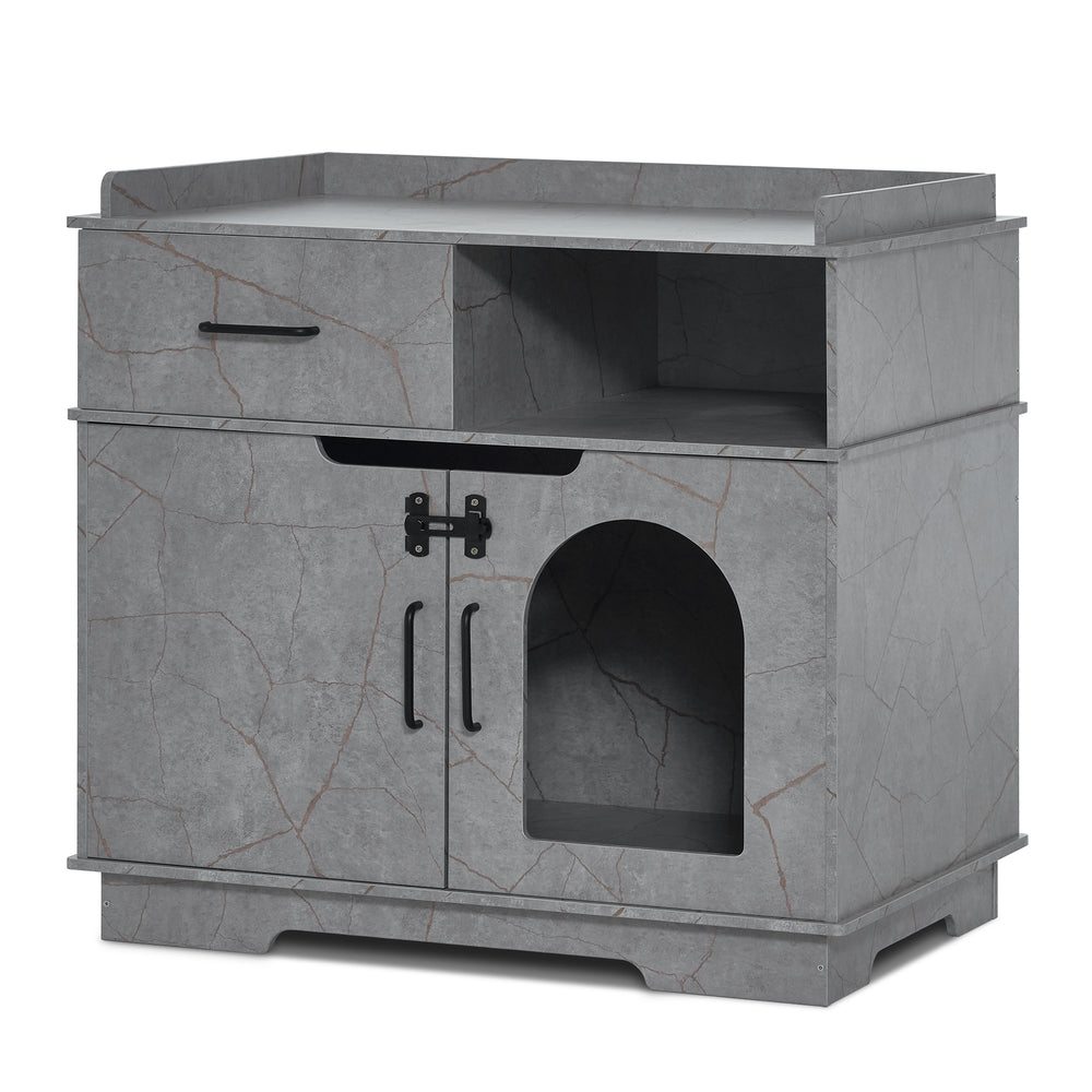 MOOLIVE Cat Litter Box Enclosure, 47.2 Double Hidden Litter Box