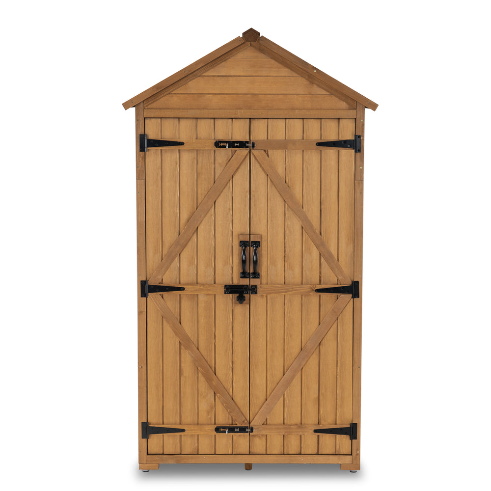 Mcombo Outdoor Storage Cabinet, Garden Wood Tool Shed, Outside Wooden —  MCombo