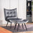 Mcombo Accent Chair with Ottoman, Velvet Modern Tufted Wingback Club Chair, Upholstered Leisure Chairs with Metal Legs for Bedroom Living Room 4079