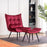 Mcombo Accent Chair with Ottoman, Velvet Modern Tufted Wingback Club Chair, Upholstered Leisure Chairs with Metal Legs for Bedroom Living Room 4079