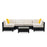 Mcombo Patio Furniture Sets 7 Pieces Outdoor Wicker Sectional Sofa Set, PE Rattan Aluminum Frame Conversation Sets with Washable Cushion and Glass Table for Garden, Proch, and Backyard, 6080-7PC