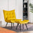 Mcombo Accent Chair with Ottoman, Velvet Modern Tufted Wingback Club Chair, Upholstered Leisure Chairs with Metal Legs for Bedroom Living Room 4079