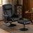 Mcombo Swivel Recliner with Ottoman, Reclining Chair with Massage, Faux Leather Lounge Chairs for Living Room Bedroom 4539