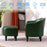 Mcombo Accent Club Chair, Barrel Chair with Ottoman, Faux Leather Arm Chair for Living Room Bedroom, Small Space 4022