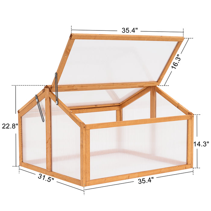 MCombo Double Box Wooden Greenhouse Cold Frame Raised Plants Bed Protection 6057-0145