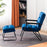 Mcombo Accent Chair with Ottoman, Velvet Modern Tufted Curved Backrest Club Chair, Upholstered Leisure Chairs with Metal Legs for Bedroom Living Room 4750/4747