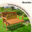Mcombo Patio Wood Garden Bench 2-Seat ,Outdoor Acacia Loveseat furniture, All-Weather Bench with Backrest and Armrest for Deck Porch Balcony Backyard, 705 lbs Capacity 6083-BC01-WD