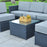 Mcombo Outdoor Patio Rattan Wicker Sofa Black Coffee Table Garden Sectional Set with desk 6085-1005TT