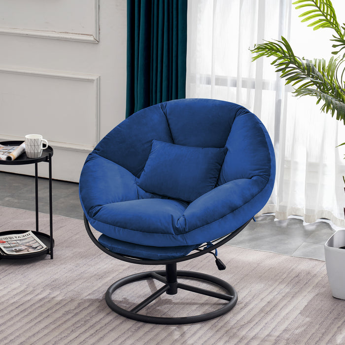 Mcombo Swivel Papasan Chairs, Gas Lift Cozy Chair with Height Adjustment, Velvet Rocking Saucer Chair for Living Room Bedroom HQ405