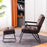Mcombo Accent Chair with Ottoman, Velvet Modern Tufted Curved Backrest Club Chair, Upholstered Leisure Chairs with Metal Legs for Bedroom Living Room 4750/4747