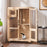 Mcombo Luxury Cat House with Scratching Post, Wooden Large Cat Villa with Wheels, Multi-Feature Cat Condo with Escape Door, Cat Cages Enclosures with Shelter Indoor/Outdoor CT83