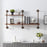 MCombo Industrial Pipe Shelves 2-Tier Wall Mounted Solid Wood Shelf Rustic 47“ Long Wall Shelf Vintage Hanging Bookshelf Floating Pipe Bookcases Storage for Living Room, Bathroom, Kitchen ,6090-Medoc-M2, 6090-Snail-S2L