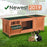 Lovupet Wooden Outdoor Indoor Bunny Hutch Rabbit Cage with Feeding Trough Guinea Pig Coop Pet House for Small Animals with Six Legs 1550D/1551S