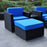 Mcombo Outdoor Patio Black Wicker Furniture Sectional Set All-Weather Resin Rattan Chair Modular Sofas with Water Resistant Cushion Covers 6082-62AR