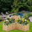 MCombo 2 Tier Corner Raised Garden Bed, Outdoor Wooden Planter Box Elevated Garden Bed with Liners for Vegetables, Herbs, and Flowers, 0315