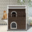 MCombo 2-Story Outdoor Cat House with Waterproof Roof, Wooden Catio Indoor Cat Enclosure with Escape Doors, Multiple Cat Shelter Feral Kitty Cage for Inside/Outside 0509