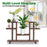 Mcombo Wood Plant Stand with Wheels, Plant Display Shelf Flower Rack Holder for Indoor Outdoor Garden Balcony Living Room and Office (6 Wood Shelves 12 Pots), 6059-0442