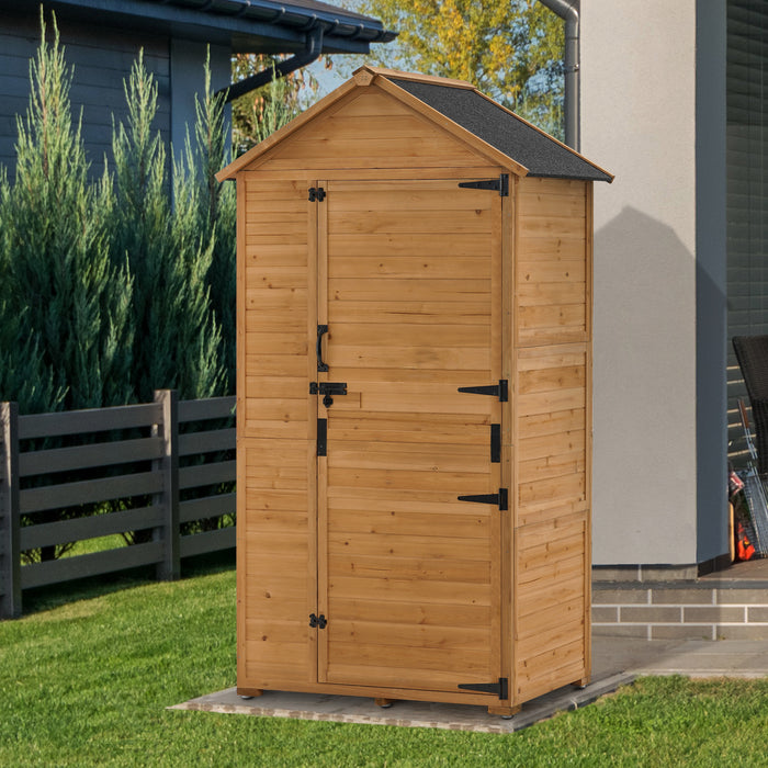 MCombo Large Outdoor Storage Cabinet with 3 Shelves, Oversize Outside Tool Storage Shed with lock, Tall Garden Shed with Floor for Backyard and Patio 1998
