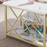 MCombo Gold Coffee Table, Farmhouse Modern Center TV Table for Living Room(6090-COFF-1146GW)