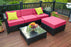 mcombo 5PC Outdoor Garden Patio Furniture Sectional Wicker Rattan Sofa Chair Couch Table Cushion Aluminum Frame 6080-1005