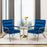 Mcombo Accent Chair with Ottoman, Velvet Modern Tufted Curved Backrest Club Chair, Upholstered Leisure Chairs with Metal Legs for Bedroom Living Room 4750/4747