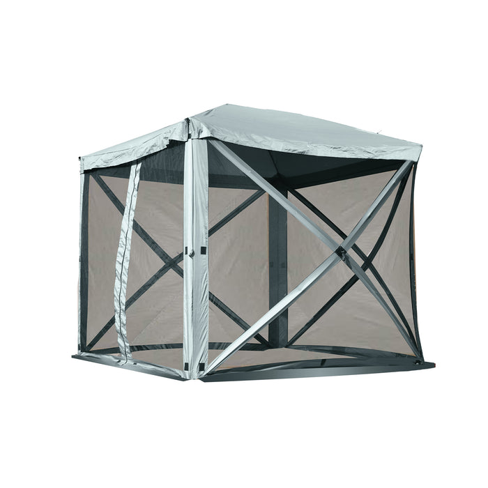 Mcombo Gazebo Tent Pop-Up Portable 4-Sided Hub Durable Screen Tent (3-5 Person) 6052-C1024W-4PC