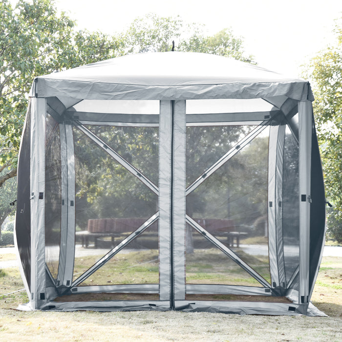 Mcombo Gazebo Tent Pop-Up Portable 4-Sided Hub Durable Screen Tent (3-5 Person) 6052-C1024W-4PC
