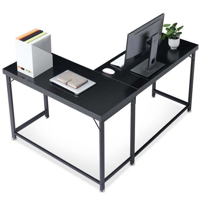 Mcombo Gaming Table Corner Desk L-Shaped Desk Computer Desk for Home Office 6090-NOVAS-BRONZE/99BK/99LB