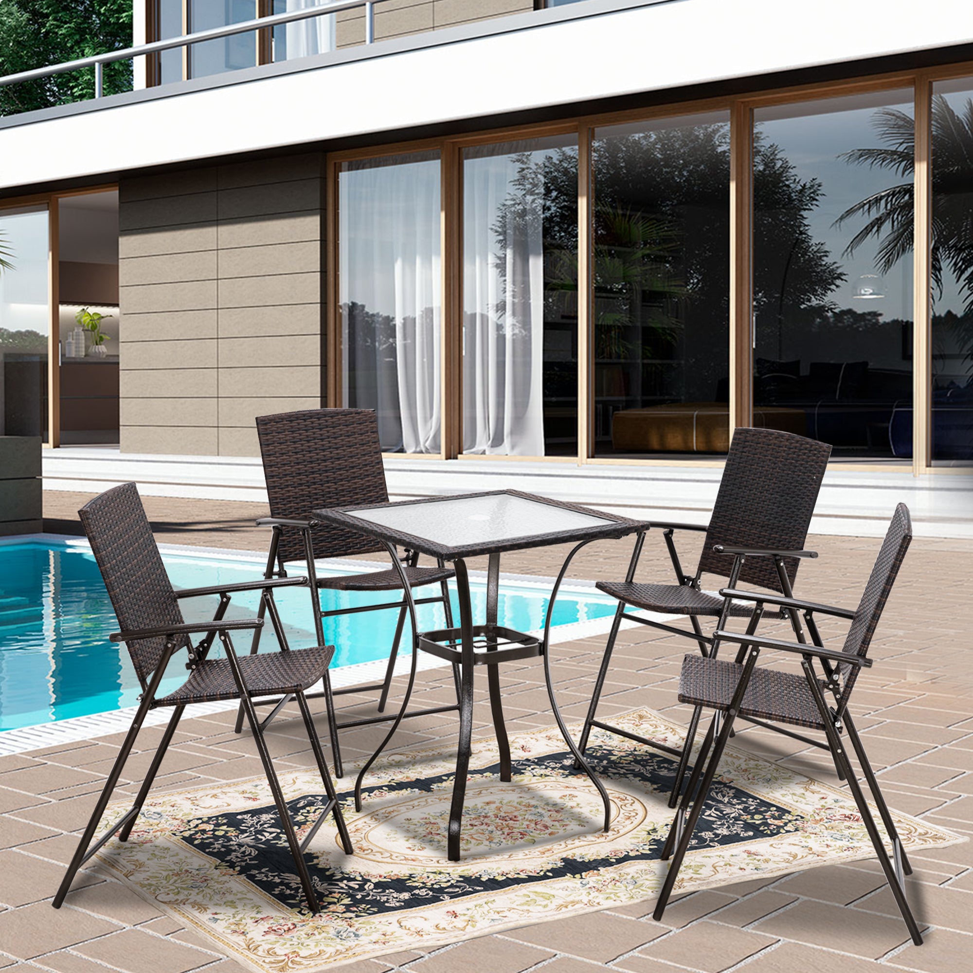 5pc Wicker Patio Dining Set, DS86