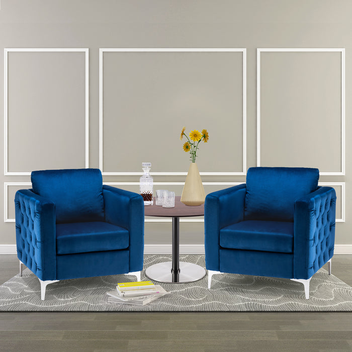 MCombo Velvet Accent Club Chair Upholstered Tufted Button Single Sofa