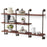MCombo Industrial Pipe Shelving Wall Mounted, 63in Rustic Metal Floating Shelves, Solid Wood Book Shelves,Wall Shelf Unit Bookshelf Hanging Wall Shelves,Farmhouse Kitchen Bar Shelving(3 Tier),6090-Koala-K22,6090-Caber-C4