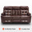 Mcombo Leather Power Loveseat Recliner, Electric Reclining Loveseat Sofa with Heat and Massage, Cup Holders, USB Charge Port for Living Room 6075/ 6095(with Console)