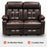 Mcombo Leather Power Loveseat Recliner, Electric Reclining Loveseat Sofa with Heat and Massage, Cup Holders, USB Charge Port for Living Room 6075/ 6095(with Console)