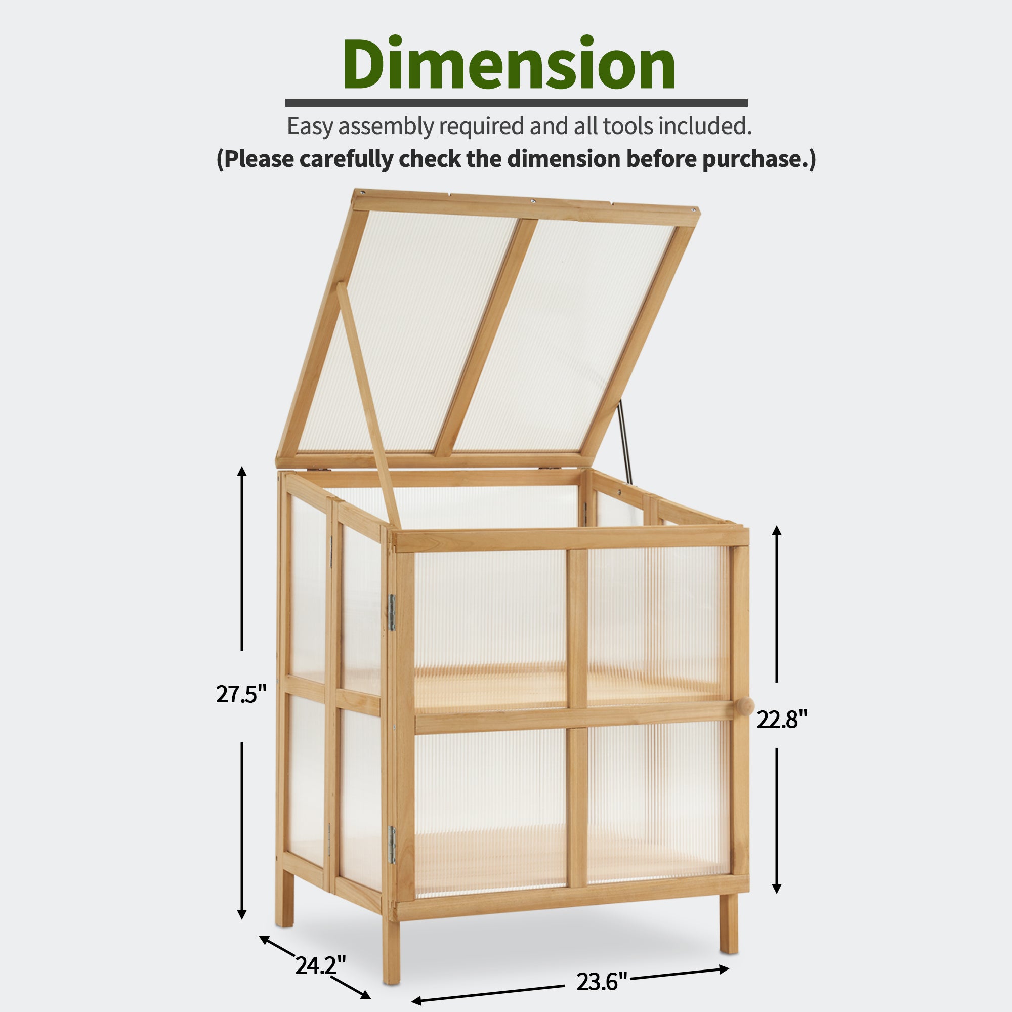 Portable Cold Frame Greenhouse, Foldable, 0122