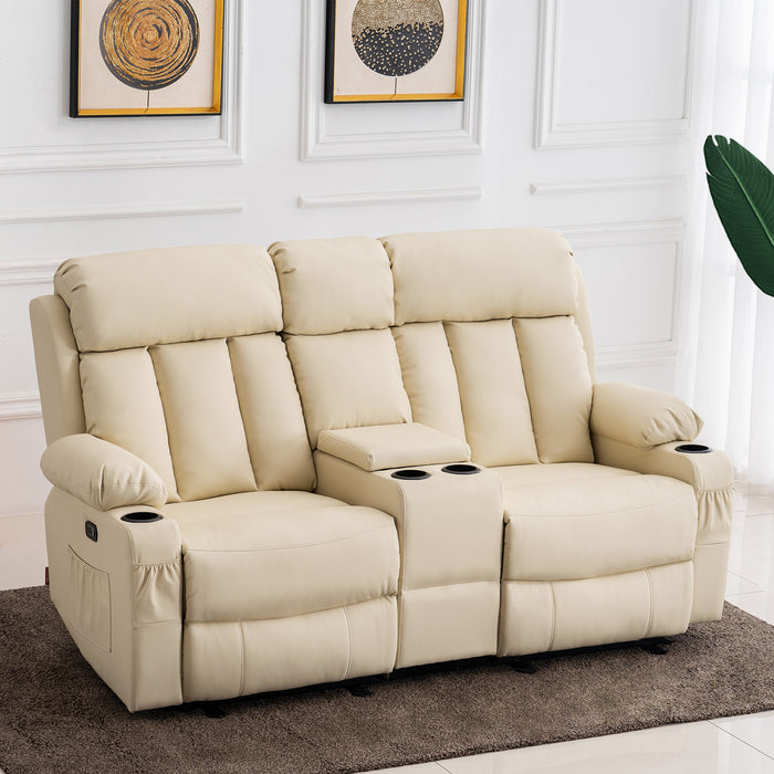 Mcombo Leather Power Loveseat Recliner