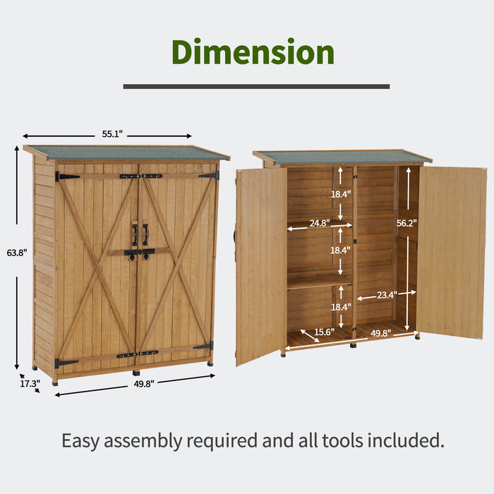 Garden Storage Sheds,Outdoor Storage Cabinet Tool Shed Wooden Garden Shed  Organizer Wooden Lockers with Fir Wood,Waterproof Sunscreen Patio Balcony :  : Patio, Lawn & Garden