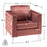 Mcombo Velvet Accent Club Chair, Upholstered Tufted Button Single Sofa Chair, with Silver Metal Legs, Modern Armchair for Living Room Bedroom 4066