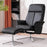 Mcombo Swivel Recliner with Ottoman, Modern Armchair with Heavy Duty Aluminum Base, Faux Leather Lounge Chair for Living Room Bedroom Office, 4603