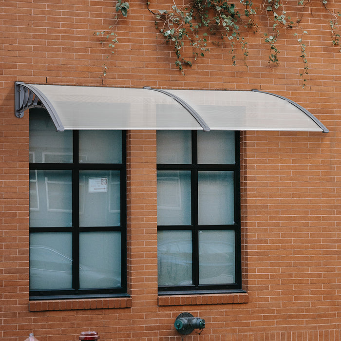 MCombo 39"×78" Window Overhead Door Awning Patio Outdoor Polycarbonate Cover Front Door Rain Sun Shetter Garden Canopy Hollow Sheet