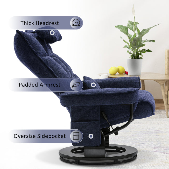 TV with Ottoman, C Recliner Chenille Upholstered MCombo Swivel Massage