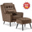 MCombo Modern Accent Club Chair with Ottoman, Velvet Upholstered with Black Metal Legs, Armchair with Lumbar Pillow for Living Room 4278