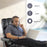 Mcombo Recliner with Ottoman Reclining Chair with Massage and Lumbar Pillow, 360 Degree Swivel Wood Base, Faux Leather 9068