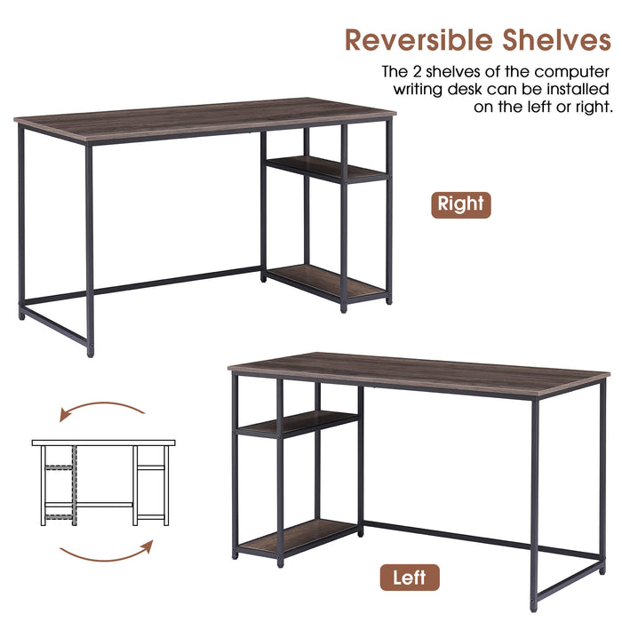 Mcombo Computer Desk with Shelves, Office Desk for Living Room — MCombo