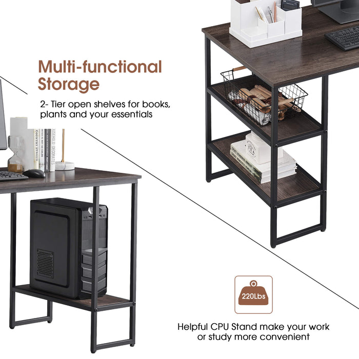 2 Tier Home Office Study Workstation Computer Desk