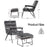 Mcombo Accent Chair with Ottoman, Velvet Modern Tufted Curved Backrest Club Chair, Upholstered Leisure Chairs with Metal Legs for Bedroom Living Room 4750/4747